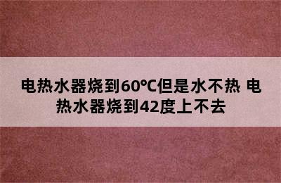 电热水器烧到60℃但是水不热 电热水器烧到42度上不去